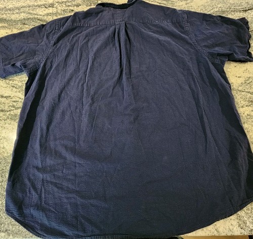 RALPH LAUREN SEERSUCKER HEMD MIT KNÖPFEN HERREN 2XB XXL BIG NAVY BLAU TASCHENKRAGEN - Bild 5 von 10