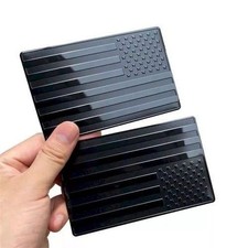 2PCS Metal USA Flag Sticker American Car Truck Decal Emblem Black US Stock