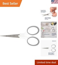 Precision 4" Craft Scissors with Curved Titanium Blades - Ambidextrous Design
