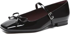 Women Ballet Flats Mary Jane Shoes Square Toe Comfortable Work Daily Flat Shoes