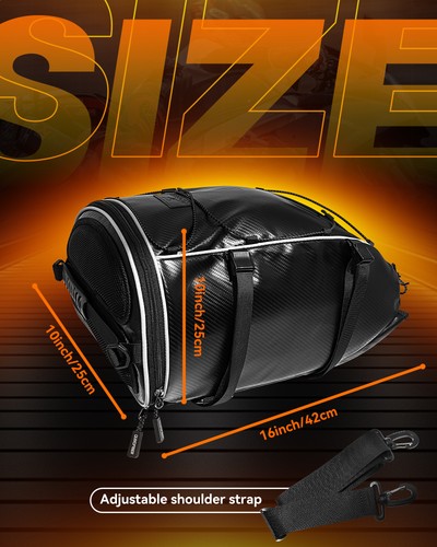 Motorcycle Tail Bag Pouch Durable Outdoor Sports Pack Helmet Bag - Picture 8 of 20