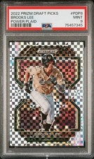 2022 PANINI PRIZM DRAFT PICKS POWER PLAID #PDP8 BROOKS LEE 25/35 PSA 9