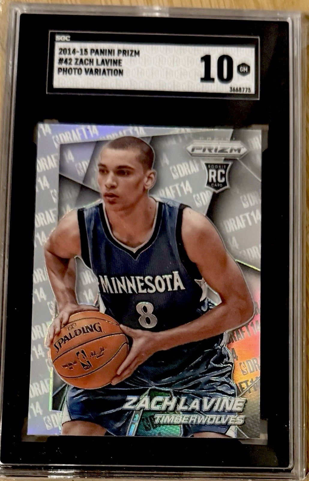 2014 Panini Prizm Zach Lavine Rookie Silver #42 Variations SGC 10 Gem Mint SP