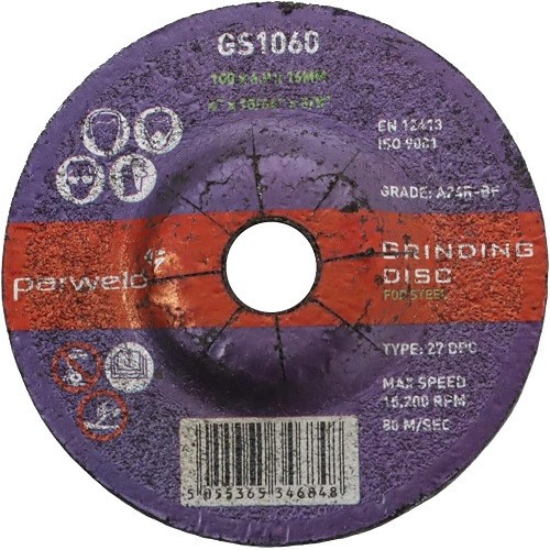 100MM Grinding Disc for Metal, Steel Parweld 4"" Angle Grinder Discs (Pack of 5)
