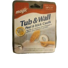 Magic Peel  Stick Caulk Tub  Wall WHITE 7/8" x 11' Bathtub Shower Water Seal