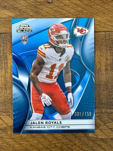 2025 Topps Chrome Black Jalen Royals Rookie Blue 1/150 Chiefs Bookend