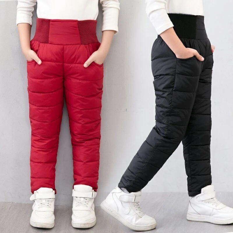 Niños Invierno Algodón Plumón Pantalones Cálidos Elásticos Cintura Pantalones Lo último Niños Niñas Foto 4 de 4