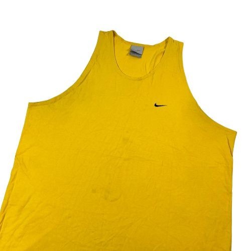 Vintage Nike Shirt Mens XL Essential Embroidered Tank Top Silver Tag Yellow Y2K - Picture 1 of 9