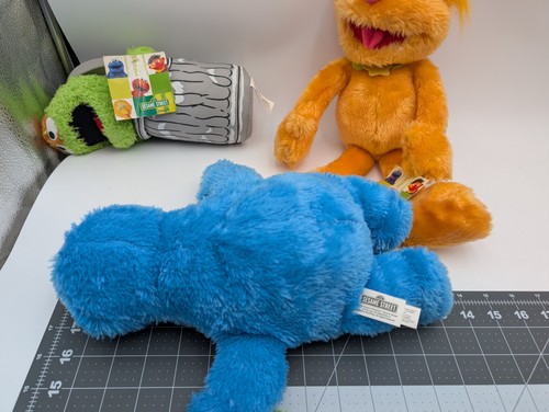 Nanco Sesame Street Zoe Oscar Grouch Garbage Can Cookie Monster Plush Lot - Picture 17 of 17