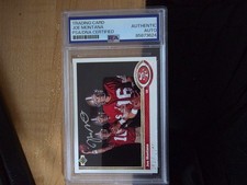 Joe Montana Signed 1991 Upper Deck #187/1980 Auto PSA/DNA Authentic 49ers