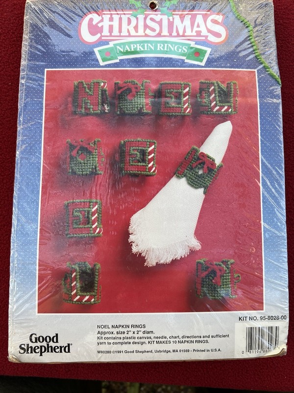 Plastic Canvas Christmas Noel Napkin Ring Kit NIP