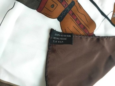 CHANEL Vintage Scarf Brown about 33.85 x 33.85