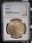 1923 Peace Dollar MS 63 NGC Silver Coin