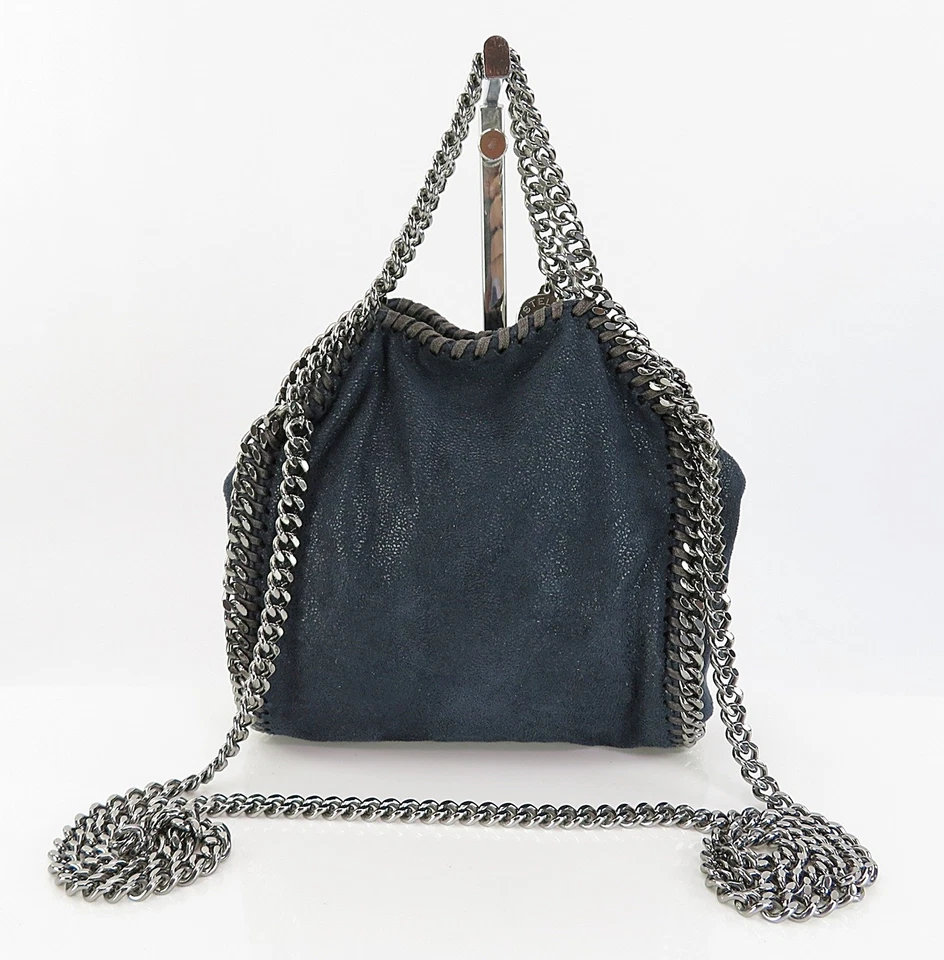 Auth STELLA McCARTNEY Falabella Blue Fabric 2-Way Shoulder Bag Purse #62019 - Image 3 of 4