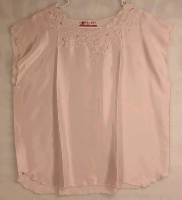 Montagut Paris Top Women s XXL Pink Vintage Floral Print