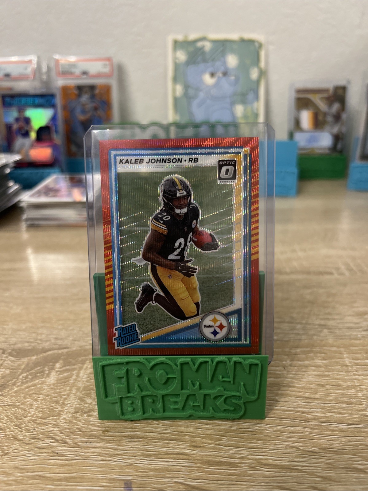 2025 Panini Donruss Kaleb Johnson Rated Rookie Optic Preview Red Wave Prizm #322