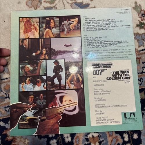 The Man With The Golden Gun 007 James Bond Film Soundtrack Vinyl Lp  - Picture 2 of 4