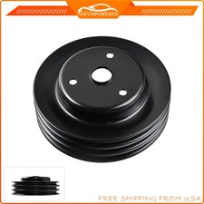 Triple-groove Crankshaft Pulley Lwp Long Water Pump For Chevy Sbc 262 350 400