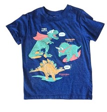 Vintage Children's Dinosaur T shirt T-rex Blue short sleeve Sz 6