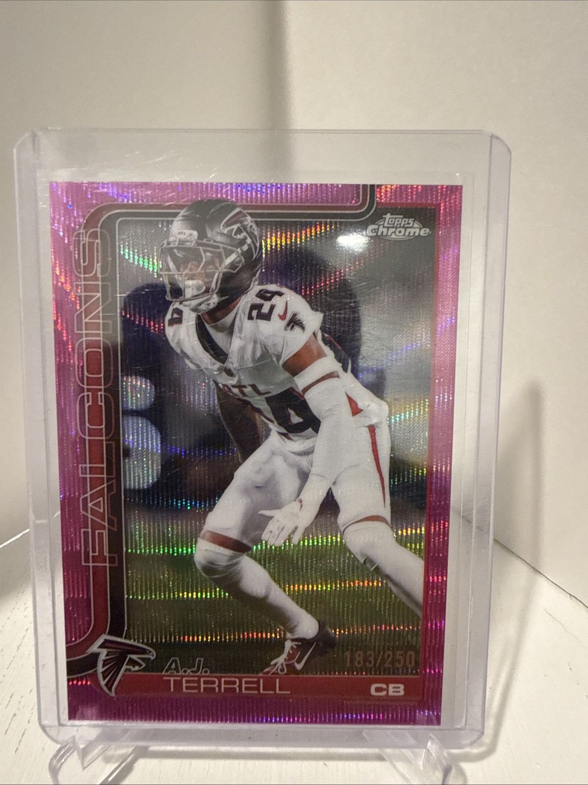 2025 Topps Chrome - A.J. Terrell #19 Pink Wave Refractor /250 Atlanta Falcons