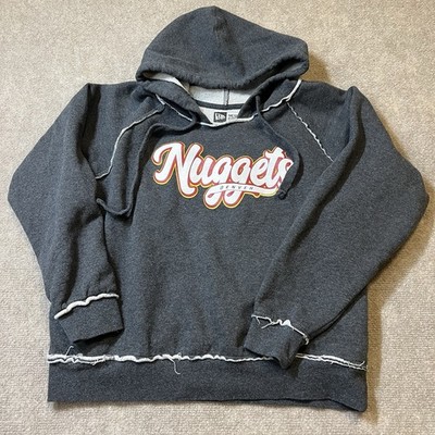 Denver Nuggets Womens Cropped Hoodie Size M Grey New Era Brand NBA Hoodie