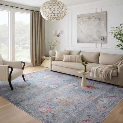 Loloi Elysium Collection Ely-04 Denim/Multi 5-0 X 7-6 Area Rug