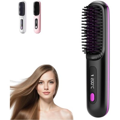 Glättungsbürste Haarstyling Tragbar Akku USB Black