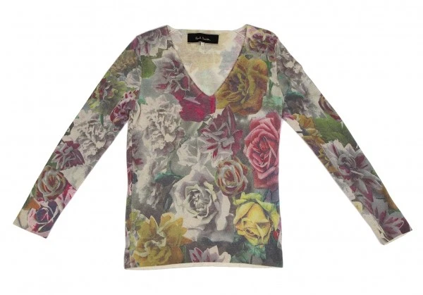 Top tejido de lana seda estampado floral Paul Smith talla S (K-128161) Foto 2 de 4