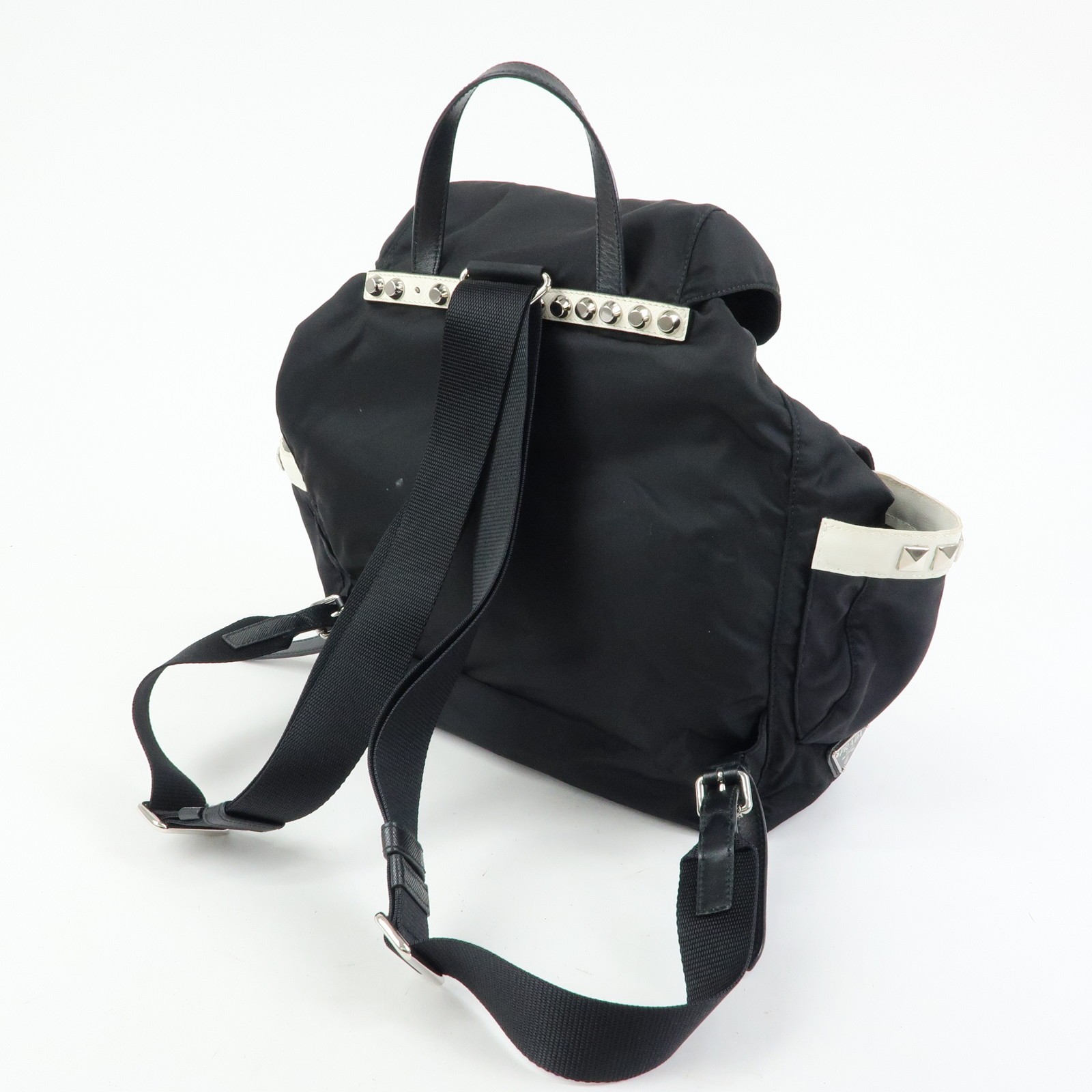 PRADA Triangle Logo Nylon Studs Backpack Rucksack… - image 6