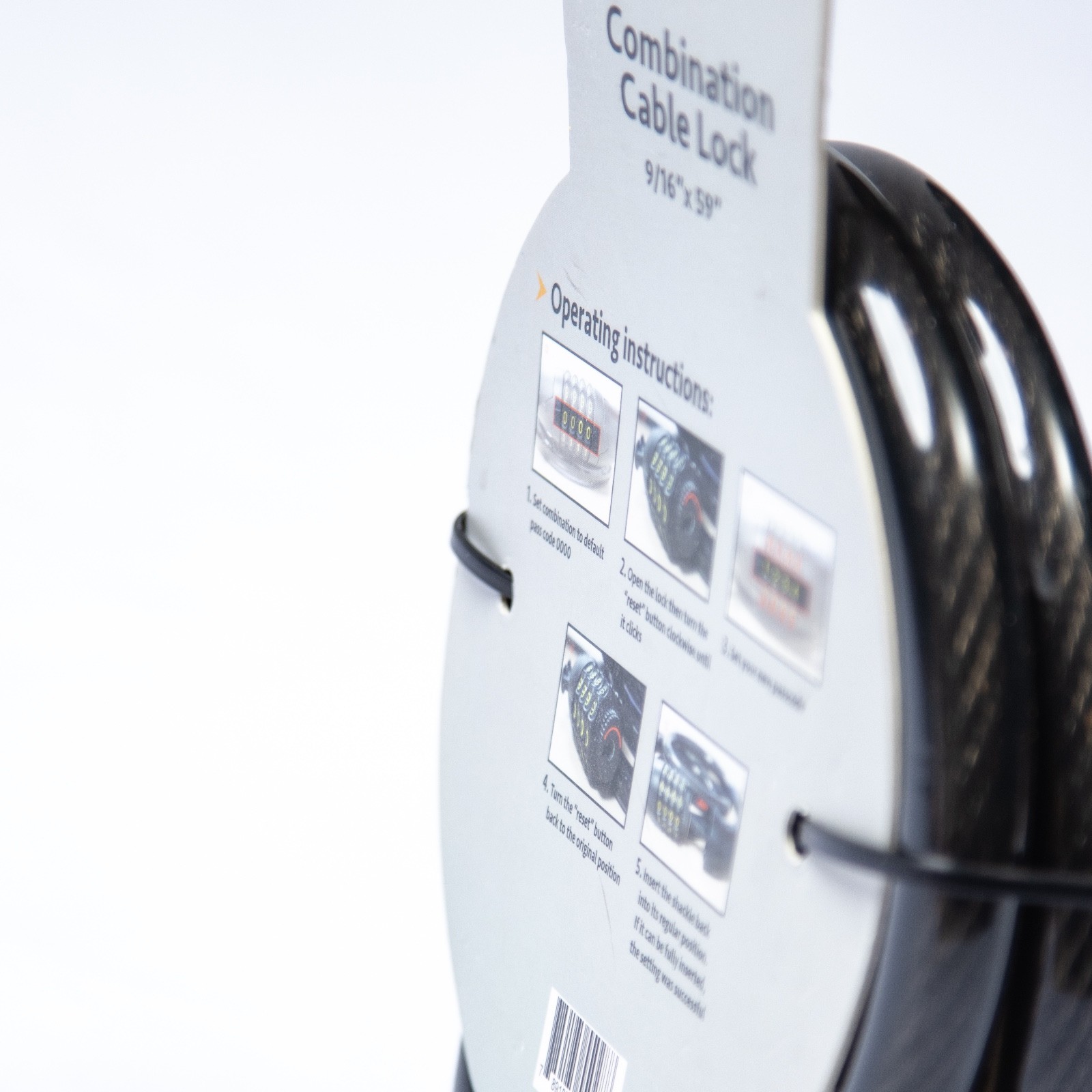 4 Digit Combination Cable Bike Lock NEW in Package 9/16" x 59" By TuffWork 