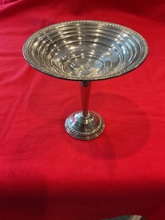 STERLING SILVER NATIONAL BRAND WEIGHTED 5.75” COMPOTE PEDESTAL CANDY OR NUT DISH