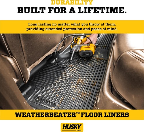 Weatherbeater Floor Mats for 2004-2008 Ford F-150 SuperCrew, 2nd Row, Black š» - Picture 2 of 7