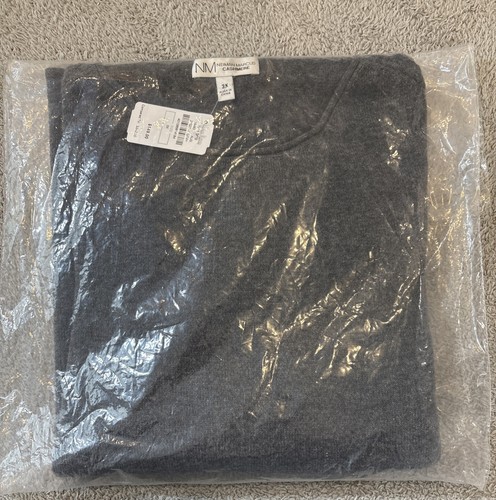 Suéter Pullover Neiman Marcus Cashmere Mujer 3X Gris Cuello Redondo Manga Larga Nuevo con Etiquetas - Imagen 3 de 9