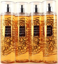 QTY 4 - Bath Body Works WARM VANILLA SUGAR Fine Fragrance Body Mist Spray 8oz