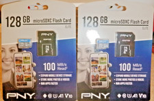 Lot of 2 PNY Elite 128GB MicroSDXC Flash Card CLASS 10 P-SDU128V11100ELMA-GE