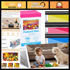Color Ink Paper Set for Canon SELPHY CP1300 CP1500 CP1200 - 108 Sheets 3 Car