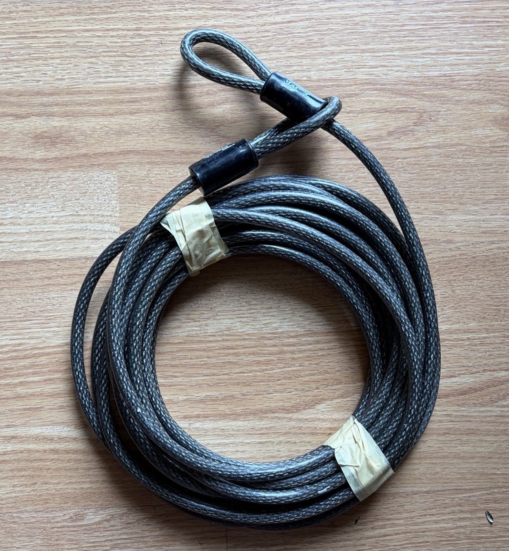 Master Lock 30 Foot Braided Steel Cable Lot (2) w/ Protective Vinyl, Looped Ends