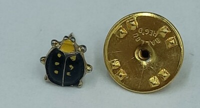 Vintage Ballou Reg'd Ladybug Black Yellow Pin 