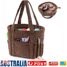 Corduroy Yarn Storage Knitting Wool Bag Crochet Needles Tote Sewing Tool Holder