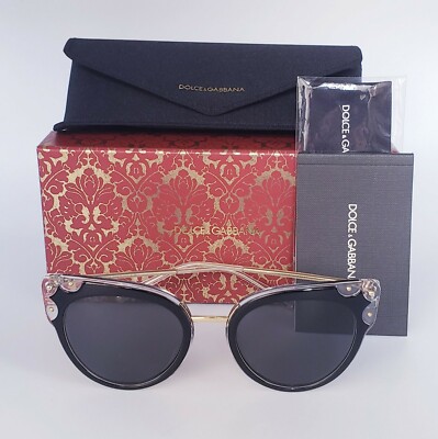 ?DOLCE & GABBANA LUCIA DG4340 675/87 Top Black/Crystal Gold  display picture 1