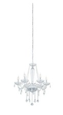 Image of Pendant Light Colour Chrome Plated Steel Shade Clear Glass Bulb E14 6x40W
