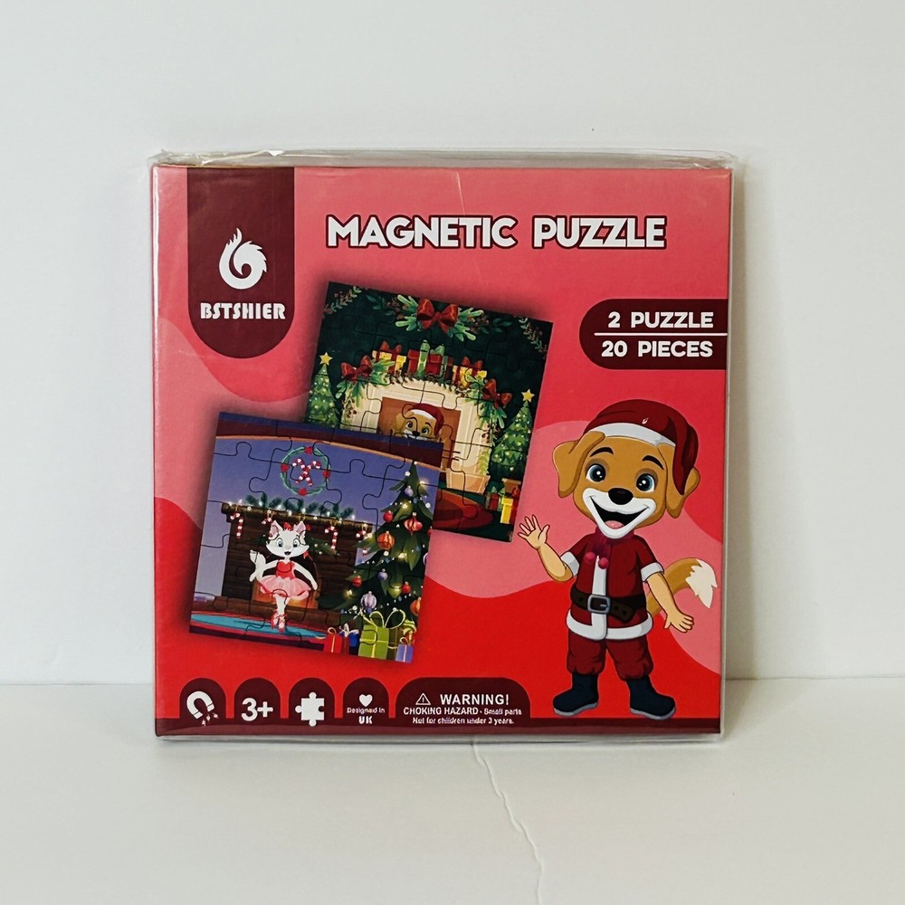 Bstshier Magnetic Puzzle 2 Puzzles With 20 Pieces Each Christmas Holiday Kid Fun