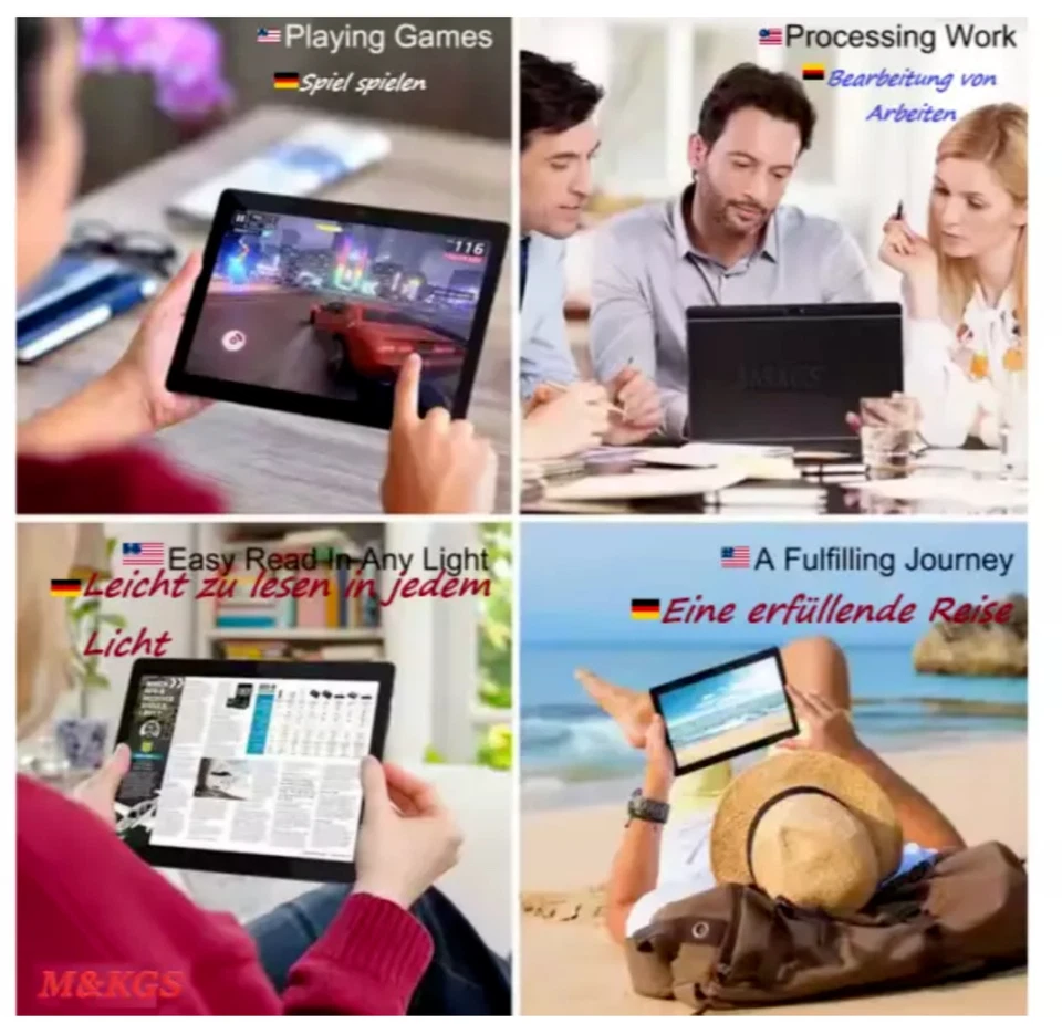 Tablet 10 Zoll WiFi TF-Karte Android 14 16GB+ 128GB 5000mah Incell Business - Bild 4 von 4