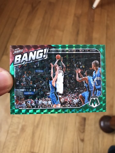 2020-21 Panini Prizm Mosaic Lebron James Bang!! Green Prizm #11 Lakers🔥🔥 - Picture 3 of 5