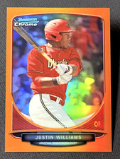 2013 Bowman Chrome ORANGE REFRACTOR Justin Williams 21/25