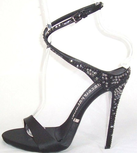 GIANMARCO LORENZI Black Label Crystal Embellished Sandals Shoes 36 38.5 or 39 - Bild 2 von 3