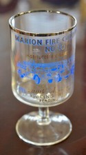 VINTAGE MARION FIRE CO. No 10, READING FIRE DEPT GOBLET GLASS - 1973 200TH ANNIV