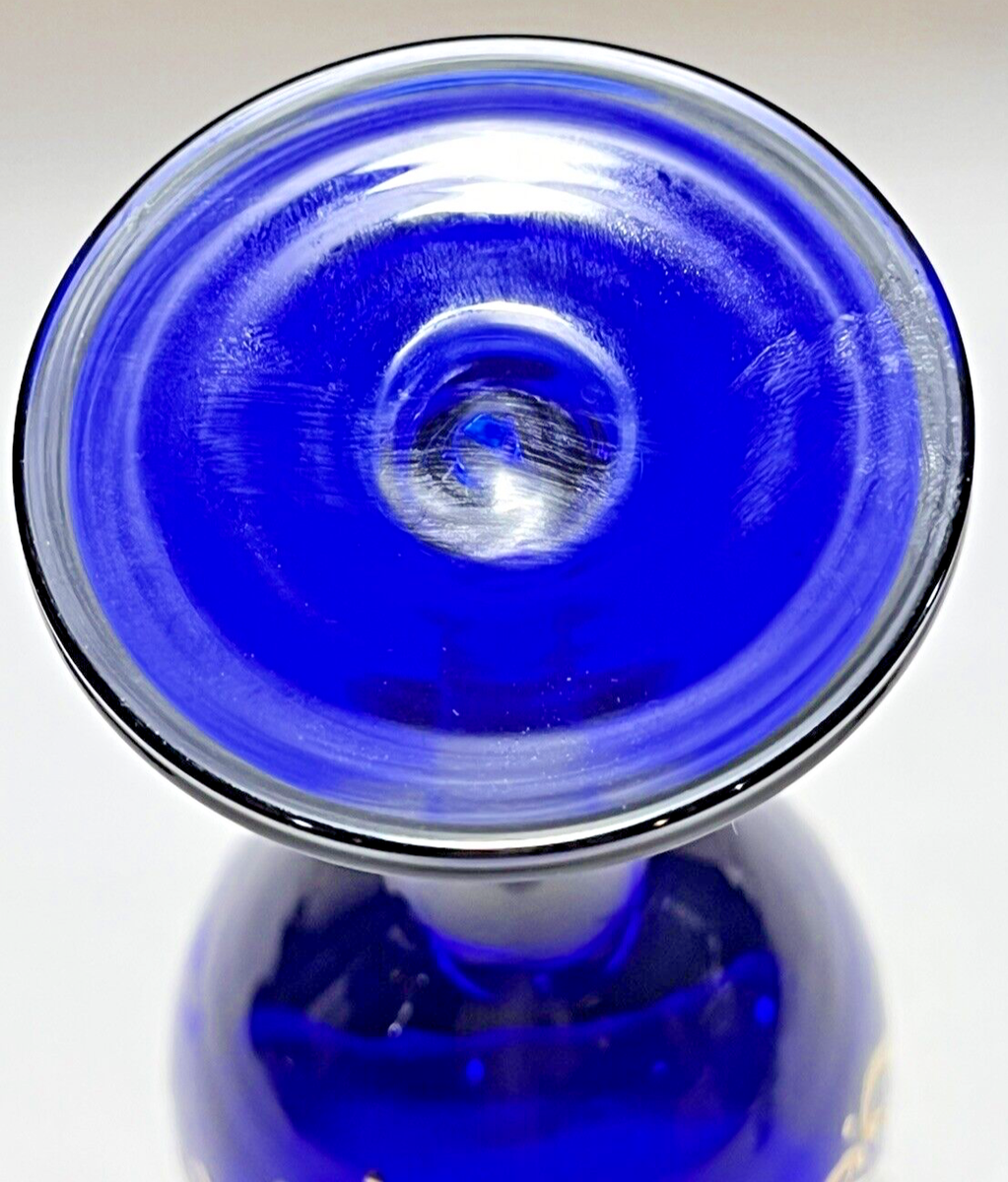 Set Of 6 Blue Bohemia 24k Gold Glasses Cordials Clear Stems | eBay