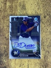 2016 Bowman Chrome draft David Denson Autograph card Brewers CPA-DD