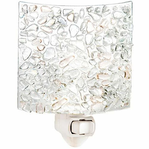 NIGHT LIGHT Accent Plug In Nightlight Wall Clear Fused Glass J DEVLIN GLASS ART